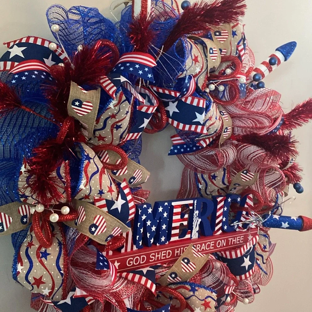 America, God shed his grace on thee! wreath